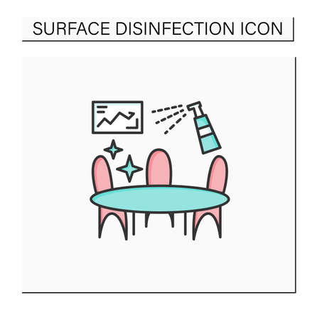 Office disinfection color iconのイラスト素材