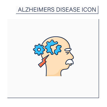 Cognitive deficits color iconのイラスト素材