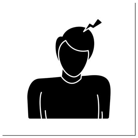 Headache glyph iconのイラスト素材