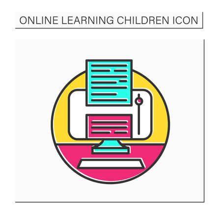 Online books color iconのイラスト素材