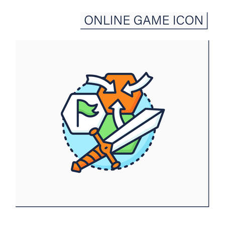 Strategy game color iconのイラスト素材
