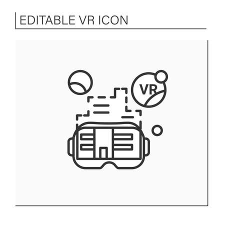 Vr architecture line iconのイラスト素材
