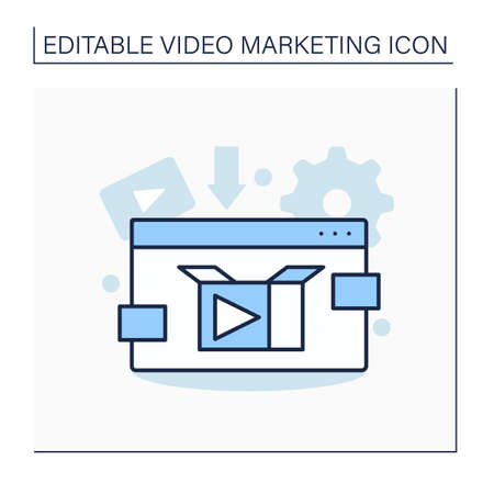 Product video line iconのイラスト素材