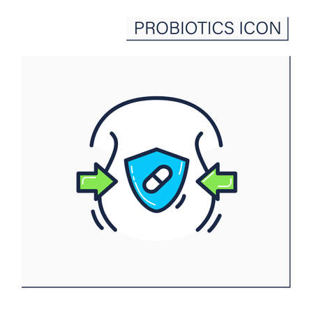 Activity probiotics color iconのイラスト素材
