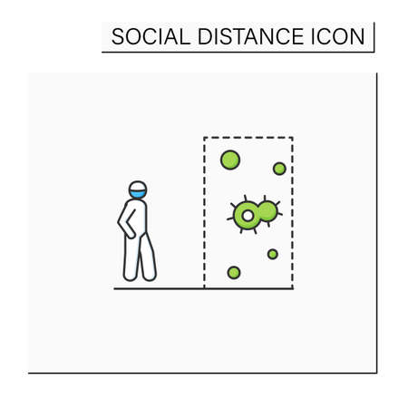 Keep social distance color iconのイラスト素材
