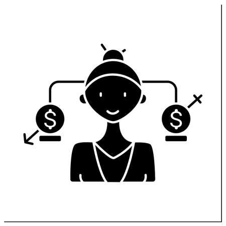 Equal pay glyph iconのイラスト素材
