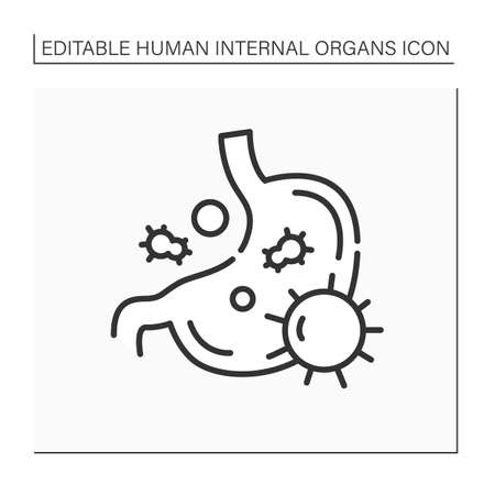 Stomach line iconのイラスト素材
