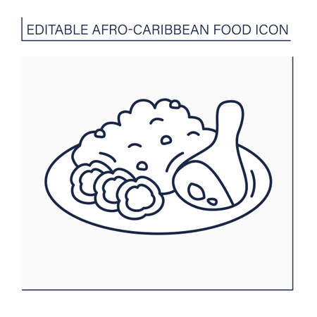 Afro-Caribbean food line iconのイラスト素材