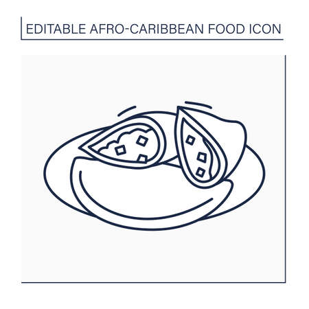 Afro-Caribbean food line iconのイラスト素材