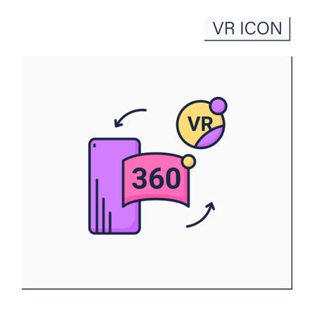 Vr in cell phone color iconのイラスト素材
