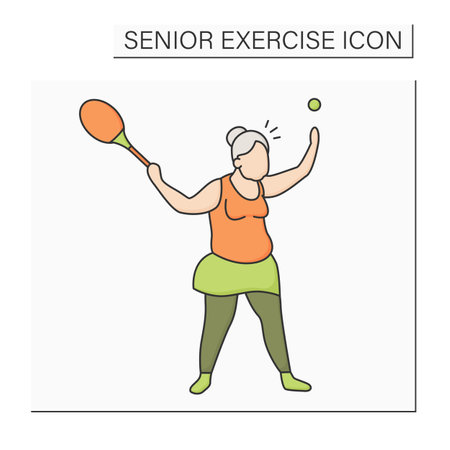 Tennis color iconのイラスト素材