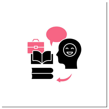 Teaching positive behaviors glyph iconのイラスト素材