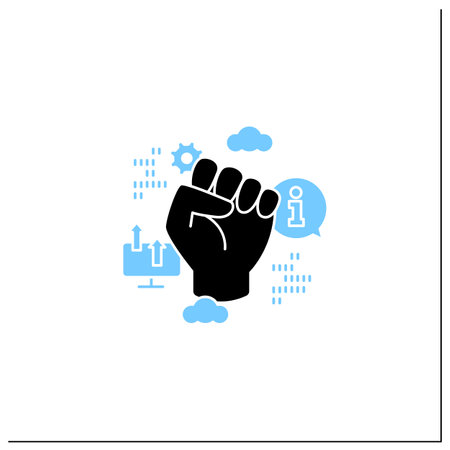Information revolution glyph iconのイラスト素材