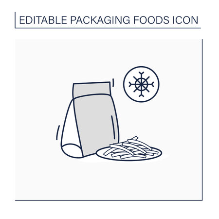Frozen french fries line iconのイラスト素材
