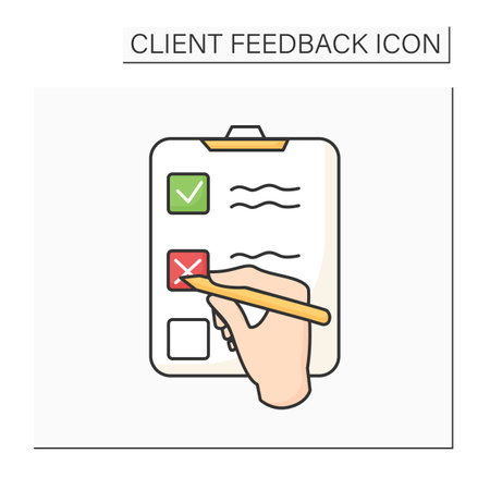 Consumer survey color iconのイラスト素材