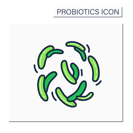 Lactobacillus color iconのイラスト素材