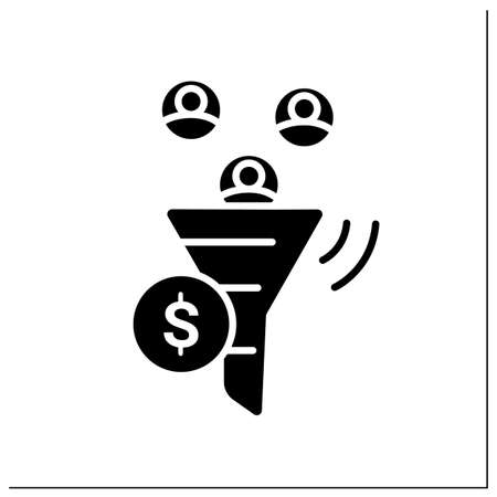 Traffic conversion glyph iconのイラスト素材