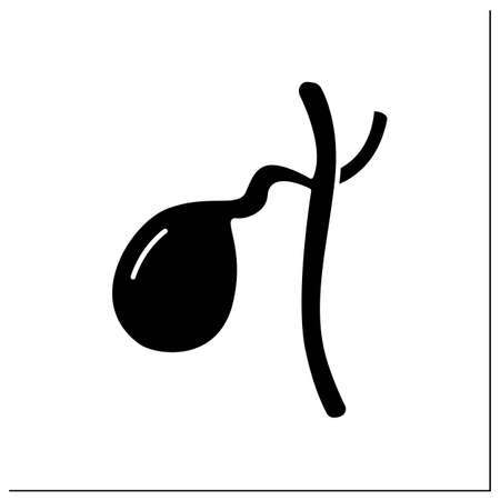 Gallbladder glyph iconのイラスト素材