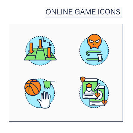 Online game color icons setのイラスト素材