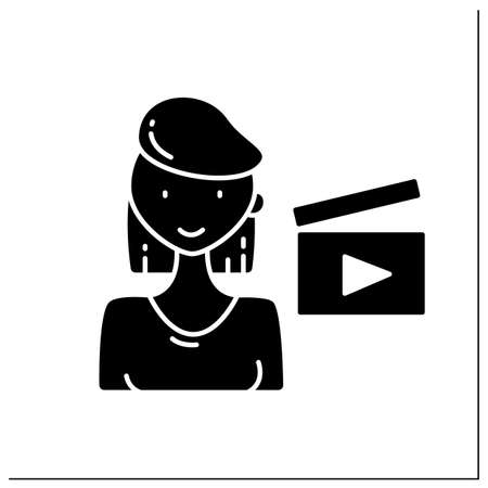 Film director glyph iconのイラスト素材