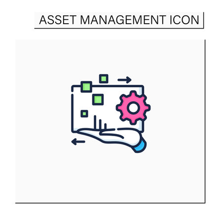 Digital asset management color iconのイラスト素材