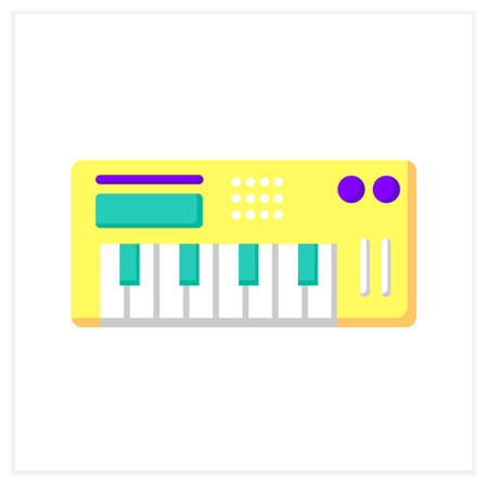 MIDI keyboard flat iconのイラスト素材