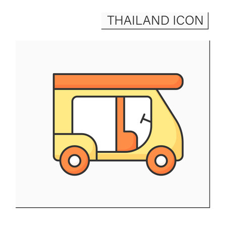 Tuk tuk color iconのイラスト素材