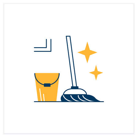 Mopping flat iconのイラスト素材