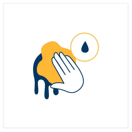 Wet cleaning flat iconのイラスト素材