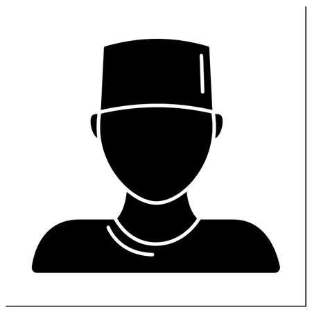 Surgical cap glyph iconのイラスト素材