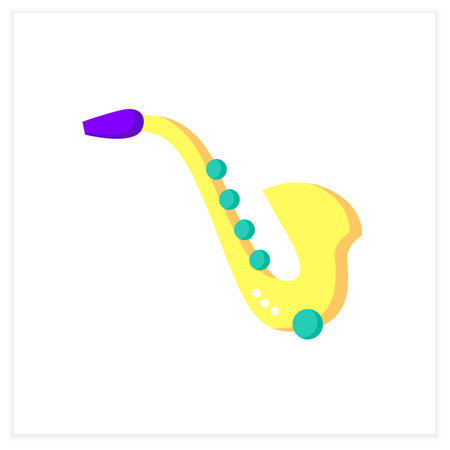 Saxophone flat iconのイラスト素材
