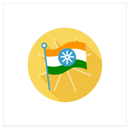 India National flag flat iconのイラスト素材
