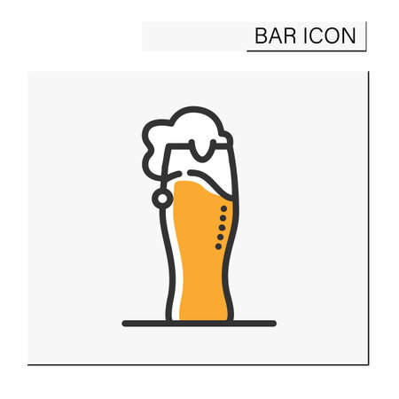 Beer glass color iconのイラスト素材