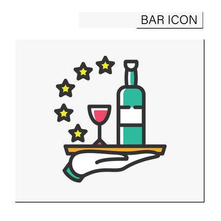 Bar service color iconのイラスト素材
