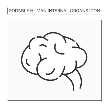 Brain line iconのイラスト素材