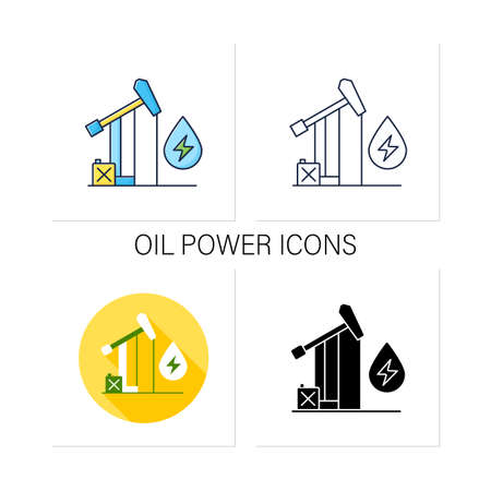 Oil power icons setのイラスト素材