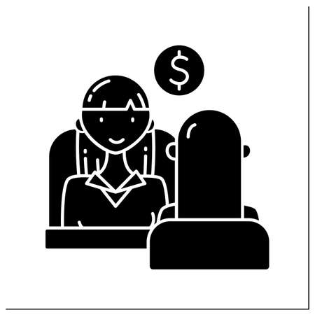 Negotiation glyph iconのイラスト素材