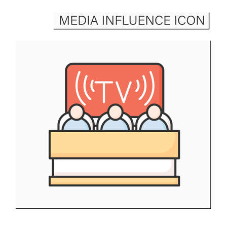 TV audience color iconのイラスト素材