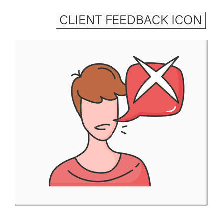 Customer negative feedback color iconのイラスト素材