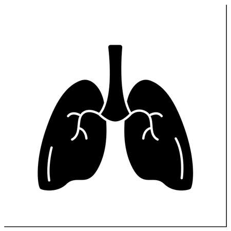 Lungs glyph iconのイラスト素材