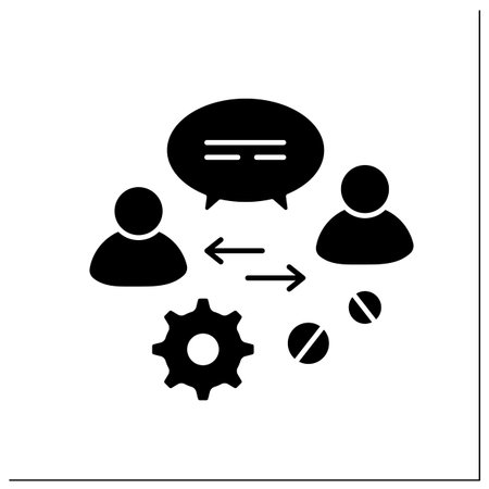 Communication glyph iconのイラスト素材