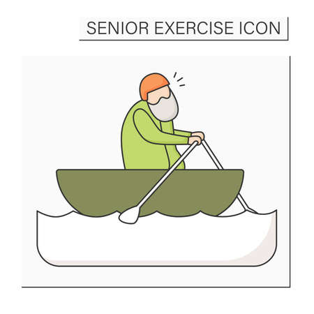 Rowing color iconのイラスト素材