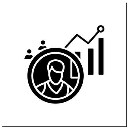 Analysis glyph iconのイラスト素材