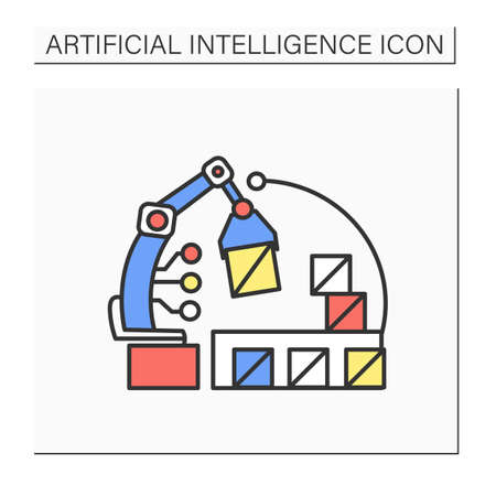Ai in e-commerce color iconのイラスト素材