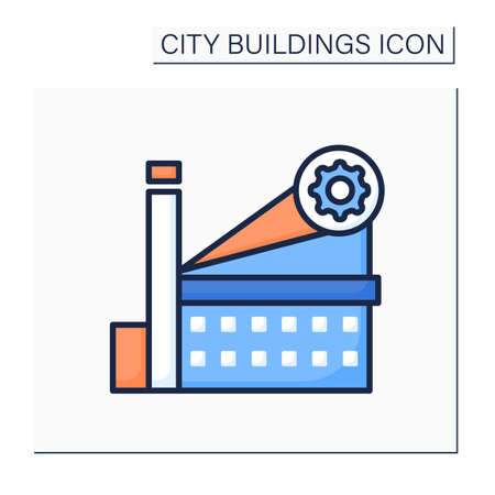 Factory color iconのイラスト素材