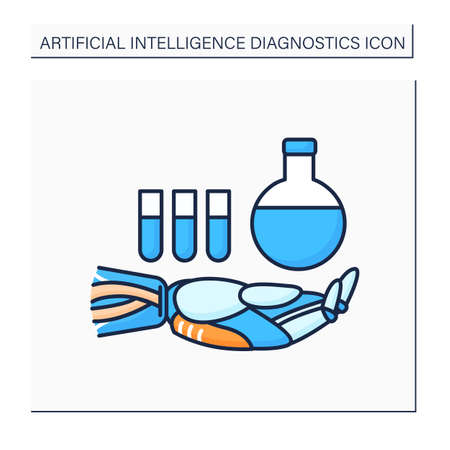 AI in chemistry color iconのイラスト素材