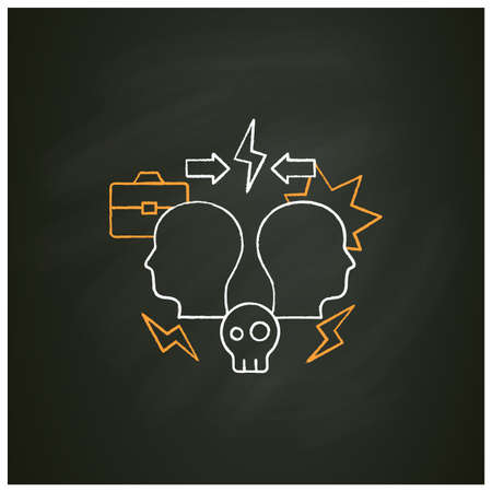 Conflict chalk iconのイラスト素材