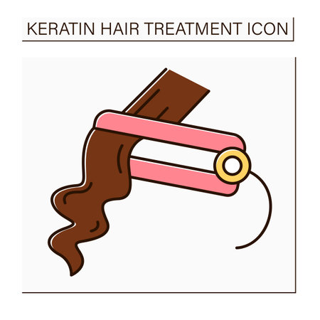 Hair straightener color iconのイラスト素材