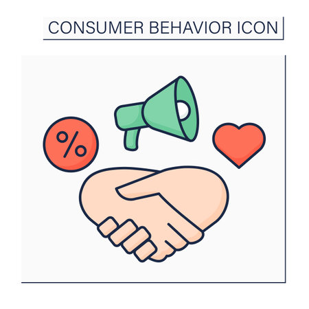Relationship marketing color iconのイラスト素材