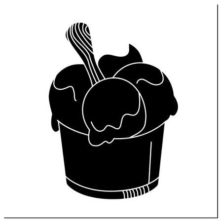 Ice cream glyph iconのイラスト素材